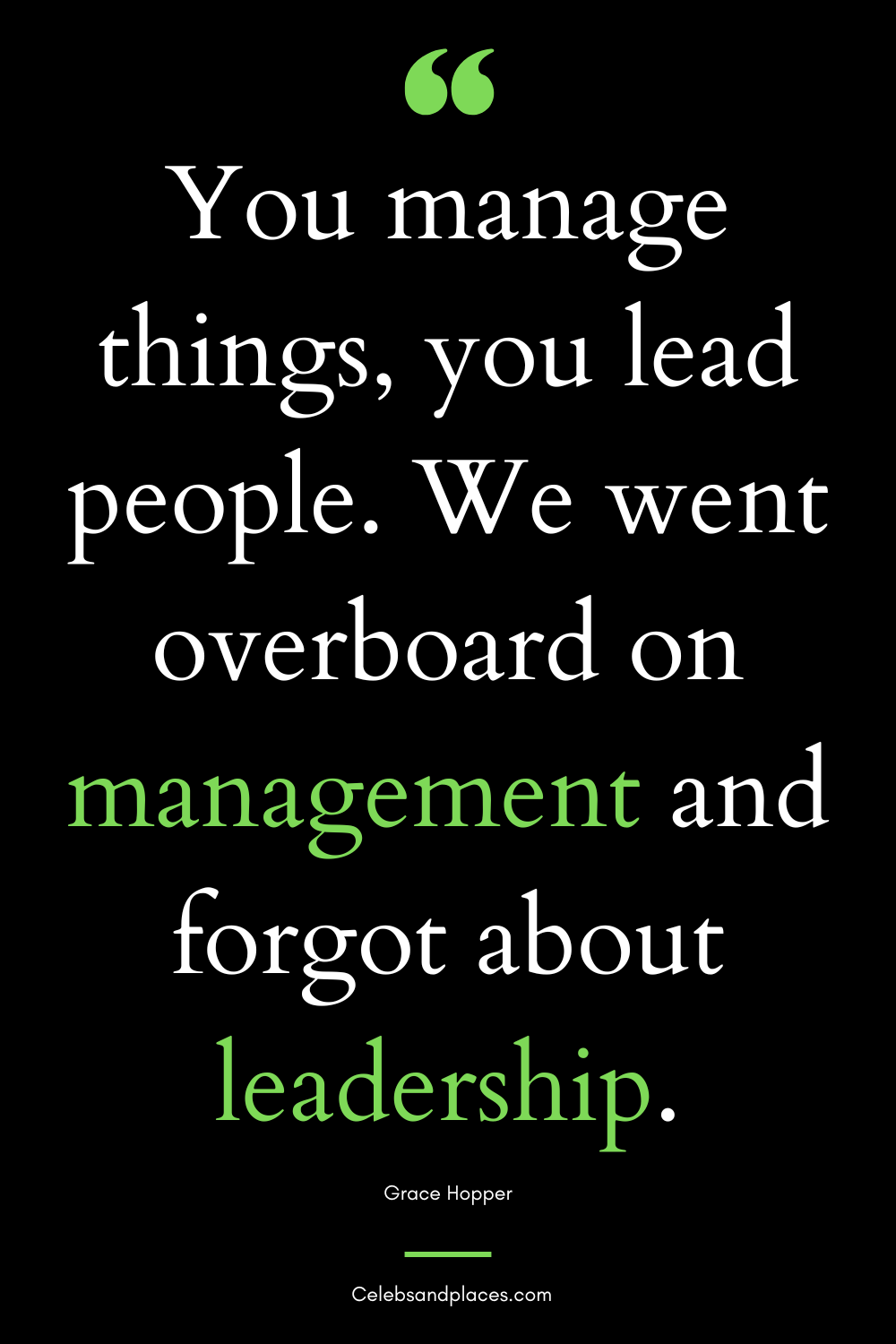 manage things, lead people