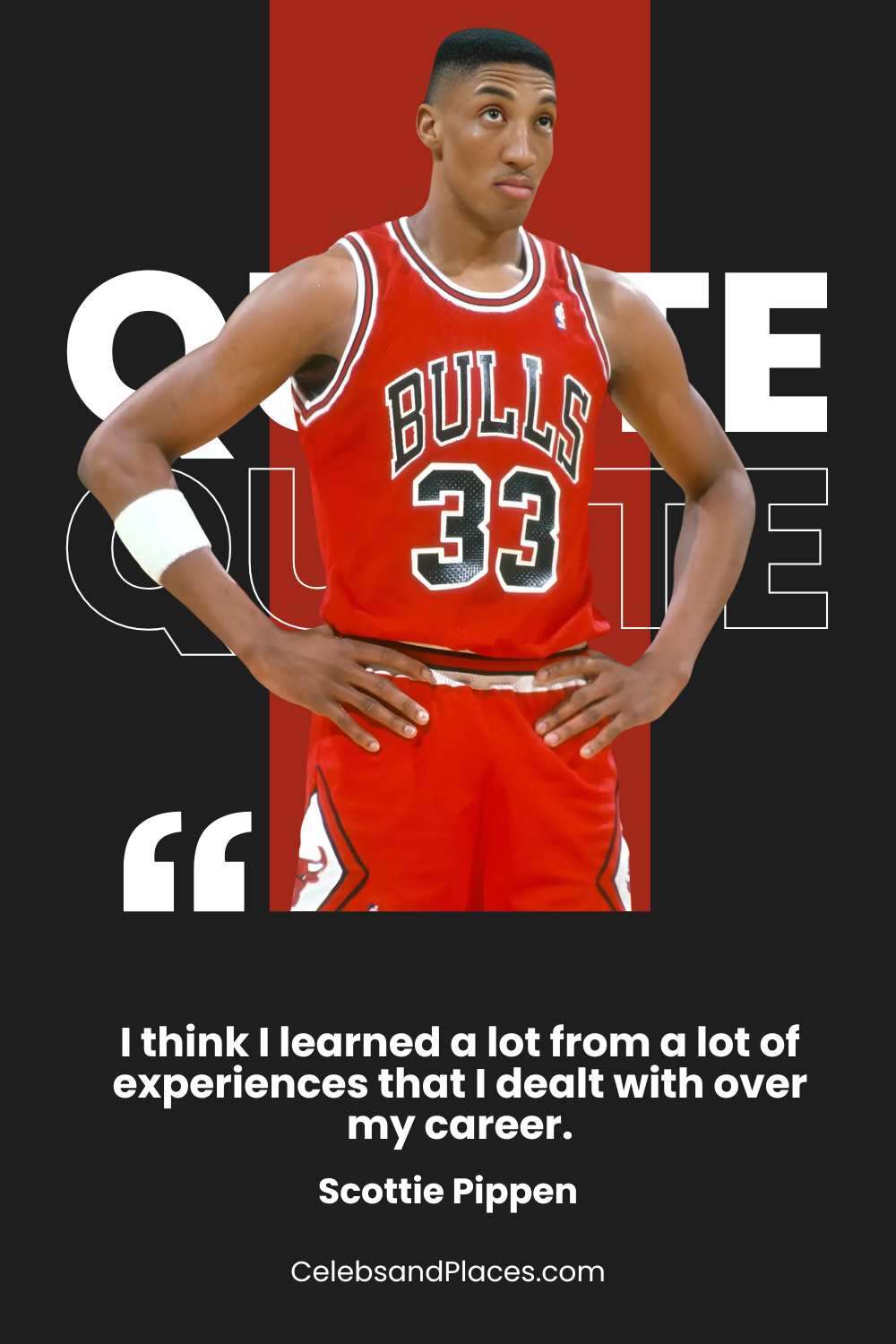 I think I learned a lot from a lot of experiences that I dealt with over my career. – Scottie Pippen